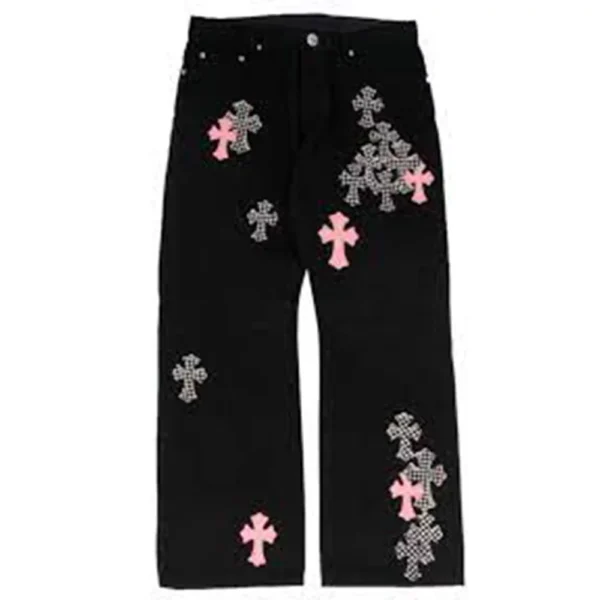 Black Chrome Hearts Jeans