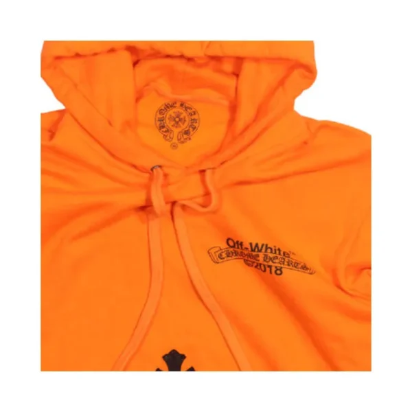 Chrome Hearts x Off-White Cross Patch Logo Hoodie – Orange