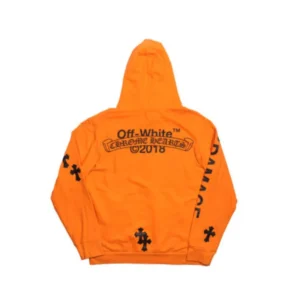 Chrome Hearts x Off-White Cross Patch Logo Hoodie – Orange