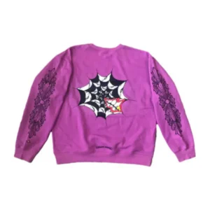 Chrome Hearts Matty Boy Spider Web Crewneck Sweatshirt – Purple