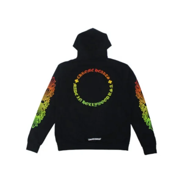 Chrome Hearts Floral Sleeve Gradient Made In Hollywood Hoodie – Black