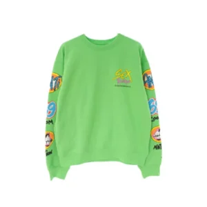 Introducing the Chrome Hearts Matty Boy Sex Records Crewneck Sweatshirt in a vibrant citrus hue, a bold expression of urban style and individuality.