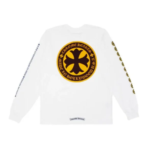 Chrome Hearts Plus Cross Shield Logo LS T-shirt – White