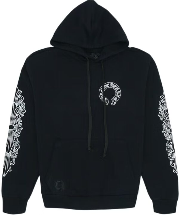 Chrome Hearts Horse Shoe Floral Hoodie Black