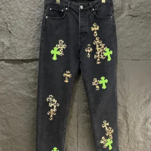 Chrome Style Cross Vintage Black Jeans