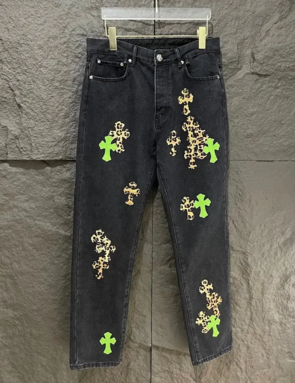 Chrome Style Cross Vintage Black Jeans